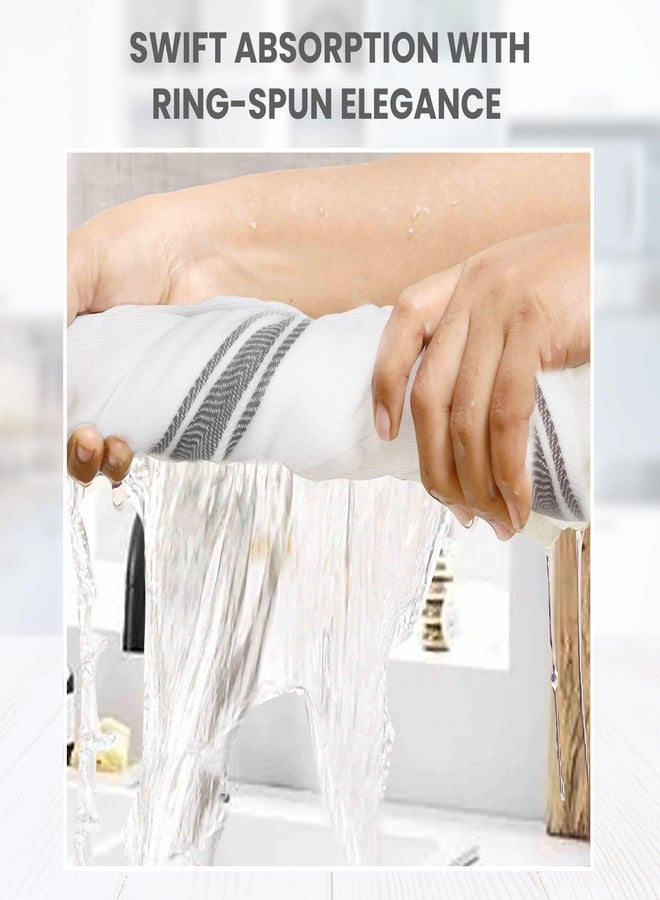WHITEWRAP Kitchen Dish Towels for Kitchen, Highly Absorbent for Drying and Cleaning, Durable and Soft Tea Towels - 6 Pack, 100% Ring Spun Cotton 15 x 25 Inches - Grey - Image 4