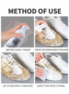 WILLIAM WEIR 200ml Foam Shoe Cleaner for Non-washing Decontamination and Whitening of Sports Shoe Sneakers White Shoes Microfiber Shoe and Cloth Shoes Cleaning  - Image 2