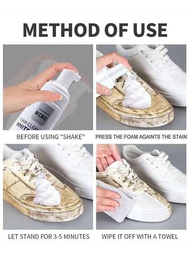 ويليام وير منظف أحذية رغوي 200 مل لإزالة التلوث وتبييض الأحذية الرياضية أحذية رياضية أحذية بيضاء من الألياف الدقيقة تنظيف الأحذية والأحذية القماشية - Image 2