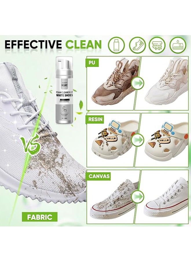 ويليام وير منظف أحذية رغوي 200 مل لإزالة التلوث وتبييض الأحذية الرياضية أحذية رياضية أحذية بيضاء من الألياف الدقيقة تنظيف الأحذية والأحذية القماشية - Image 5