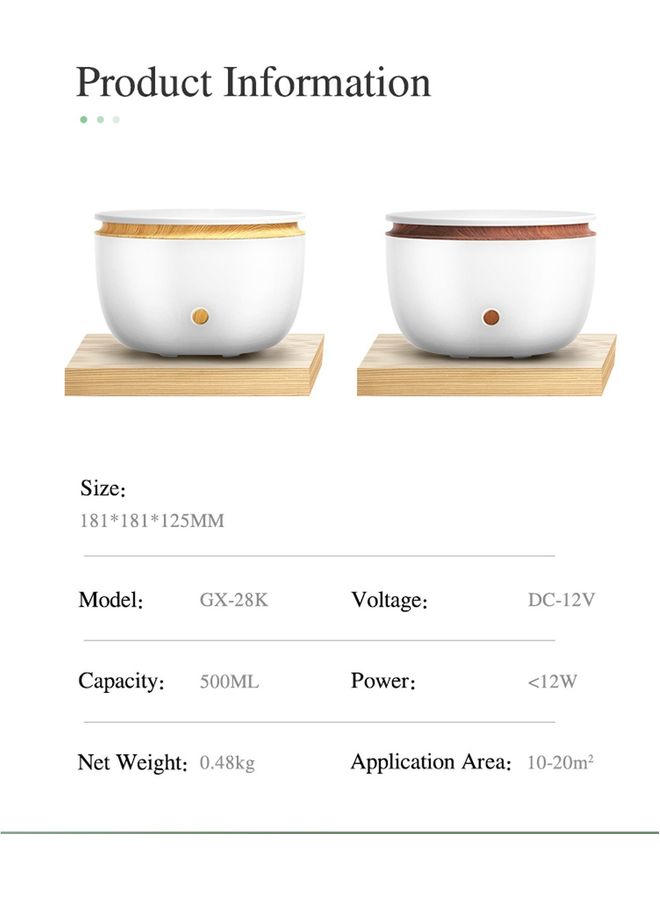 NIBEMINENT Wireless Oil Diffuser Air Humidifier White 18.1x12.5cm - Image 3