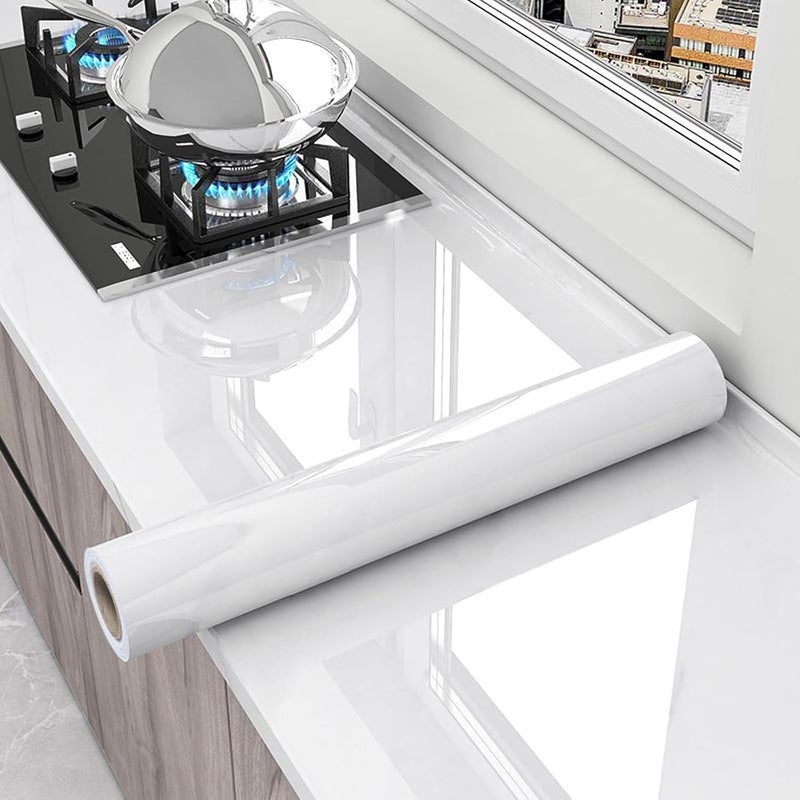WALLGUD Protection Transparent Sheets - Backsplash for Kitchen Anti Oil-Stain Resistance, Heat Proof Contact Paper | Glossy Clear Finish Self Adhesive Surface Protector || (12'in X 200'in) - Image 2