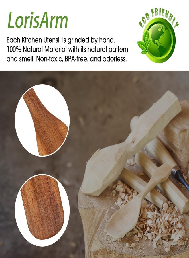 LorisArm 9.8″ Acacia Wooden Mini Spatula, Small Kitchen/Outdoor Spatula Turner, Egg Scraper, Flat Wooden Turner, Wood Cooking Utensil, Wood Flipper, Spatulas for Flipping, Serving, Scraping & Turning. - Image 5