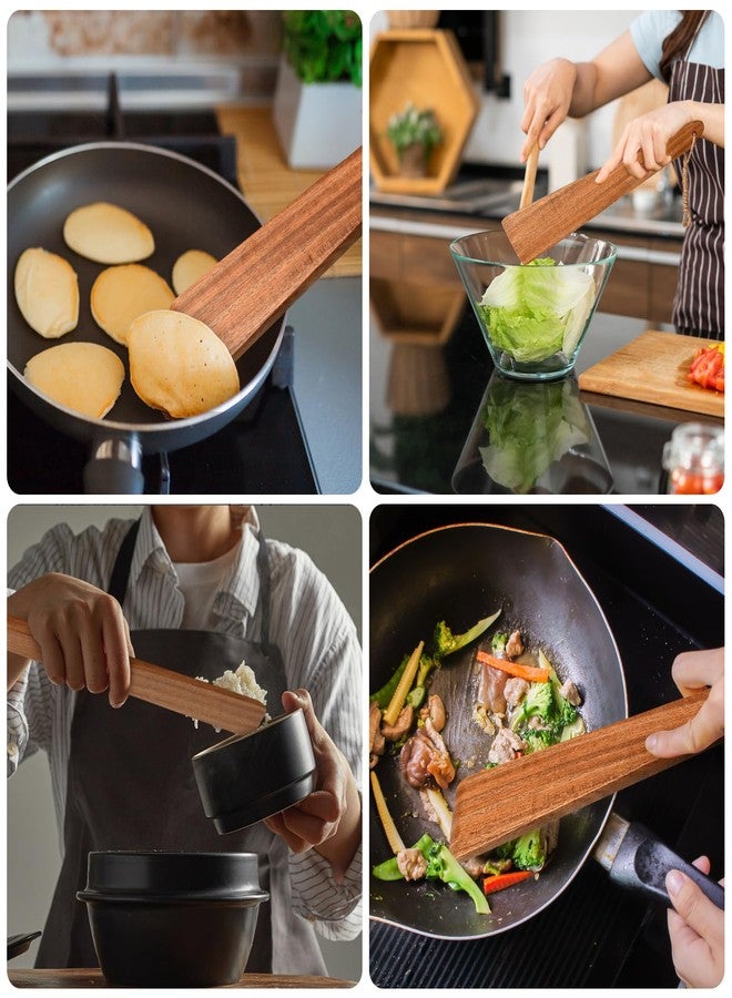 LorisArm 9.8″ Acacia Wooden Mini Spatula, Small Kitchen/Outdoor Spatula Turner, Egg Scraper, Flat Wooden Turner, Wood Cooking Utensil, Wood Flipper, Spatulas for Flipping, Serving, Scraping & Turning. - Image 4