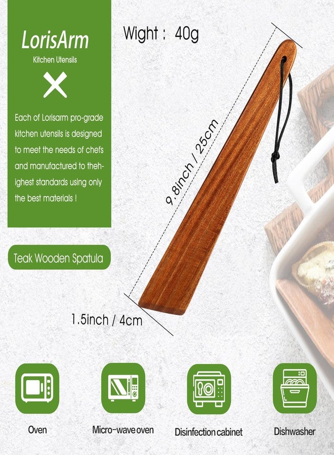 LorisArm 9.8″ Acacia Wooden Mini Spatula, Small Kitchen/Outdoor Spatula Turner, Egg Scraper, Flat Wooden Turner, Wood Cooking Utensil, Wood Flipper, Spatulas for Flipping, Serving, Scraping & Turning. - Image 3