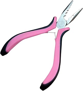 Hair Extension Pliers for Professional Use Mini Pliers Precision Tool for Installing and Removing Hair Extensions Ergonomic Handle Stainless Stee Pink - Image 1