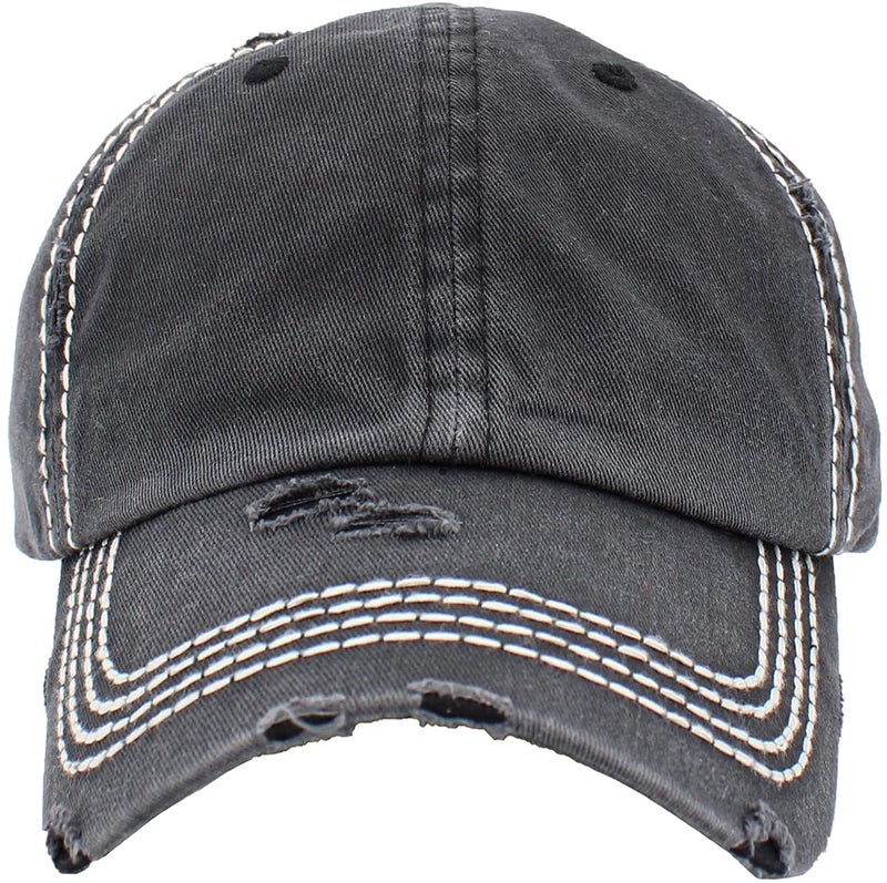 KBETHOS KBV-Basic BLK Hand Washed Hand Distressed Baseball Cap - Image 2