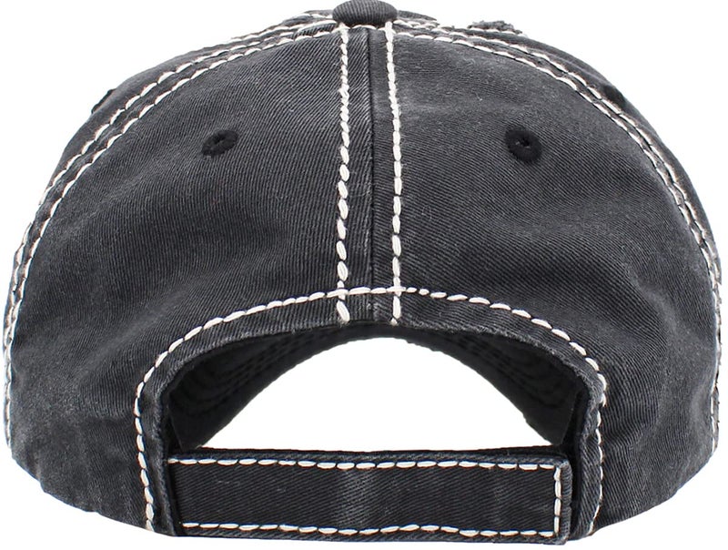 KBETHOS KBV-Basic BLK Hand Washed Hand Distressed Baseball Cap - Image 3