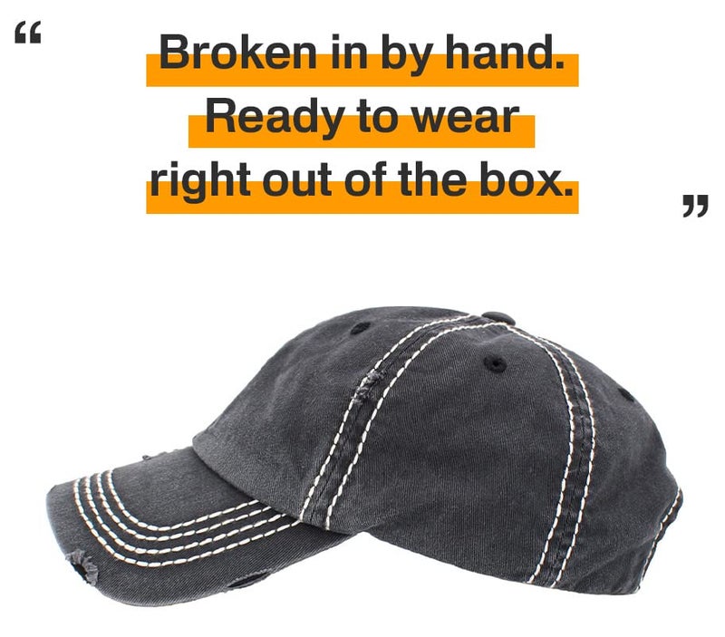 KBETHOS KBV-Basic BLK Hand Washed Hand Distressed Baseball Cap - Image 4