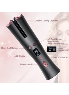 General Automatic curling iron, cordless auto-rotating curling iron with 6 temperatures and timer, auto-off rechargeable cordless curling iron  - Image 3