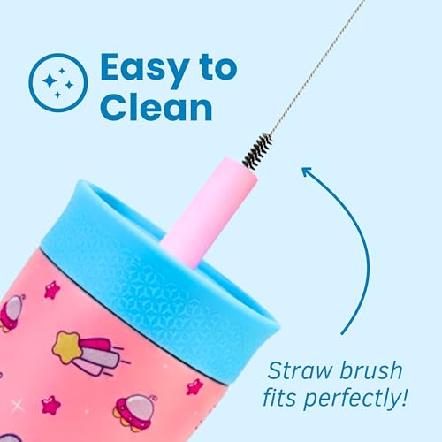 ONE AND ONLY Toddler Sipper Cup with Straw and Lid Stainless Steel Leakproof Bottle for Kids and Toddlers, 350ml Coffee Sippy Mug for Travelling (Pink) - Image 5
