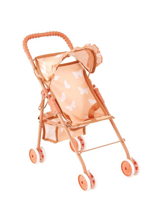 The New York Doll Collection My First Baby Doll Stroller for Toddlers 3 Year Old Girls, Little Kids | Folding Baby Stroller for Dolls, Toy Stroller for Baby Dolls with Bottom Storage Basket, Foldable Frame, Canopy, Seatbelt - Image 1