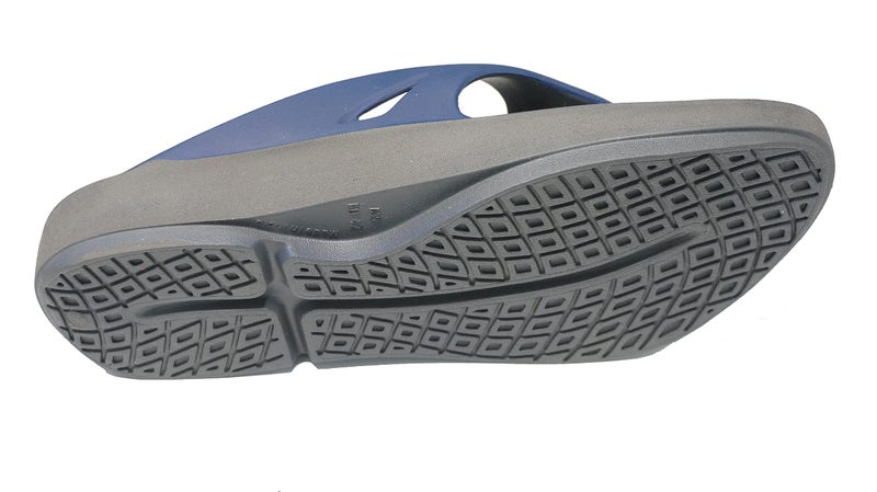 doubleu Recovery Slipper|Soft Doctor Anti-Skid Slipper for Men|Painted Classic|Slides, Flip-Flops, Chappals (10,Carbon+Navy+Blue) - Image 5