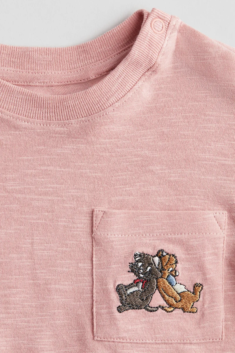 H&M Patch-Pocket Cotton T-Shirt