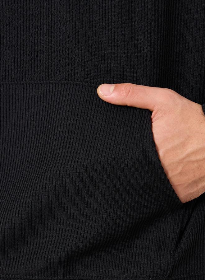 ستايلي هودي واسع محبوك بتفاصيل بارزة الملمس - Image 4