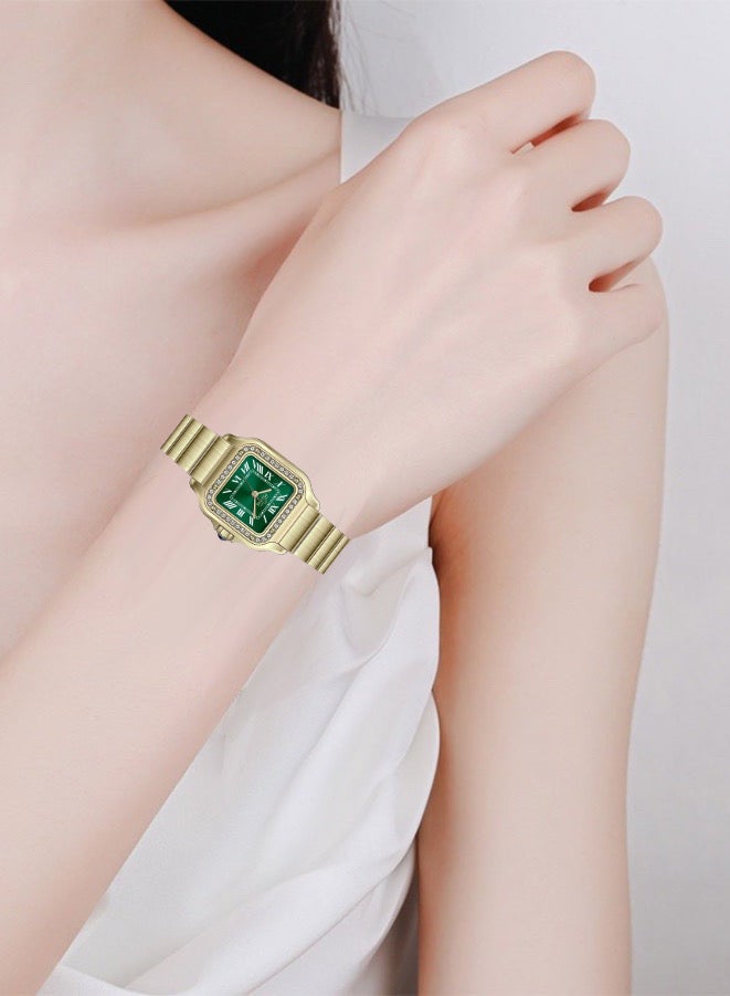 MARTINI Embellished Square Green Dial Analog Watch - Image 3