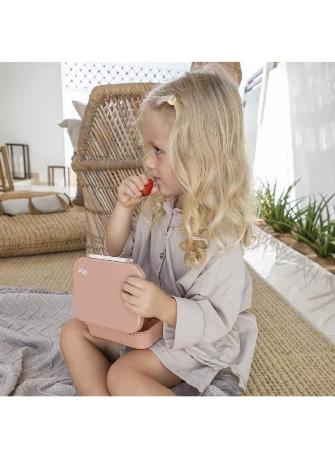 Citron Tritan Snackbox With 3 Compartments For Kids, Leak Proof And Bpa Free - Blush Pink