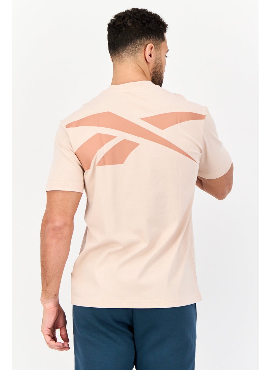 Reebok Men Sportswear Fit Short Sleeves Training T-Shirt, Light Peach  - Image 4