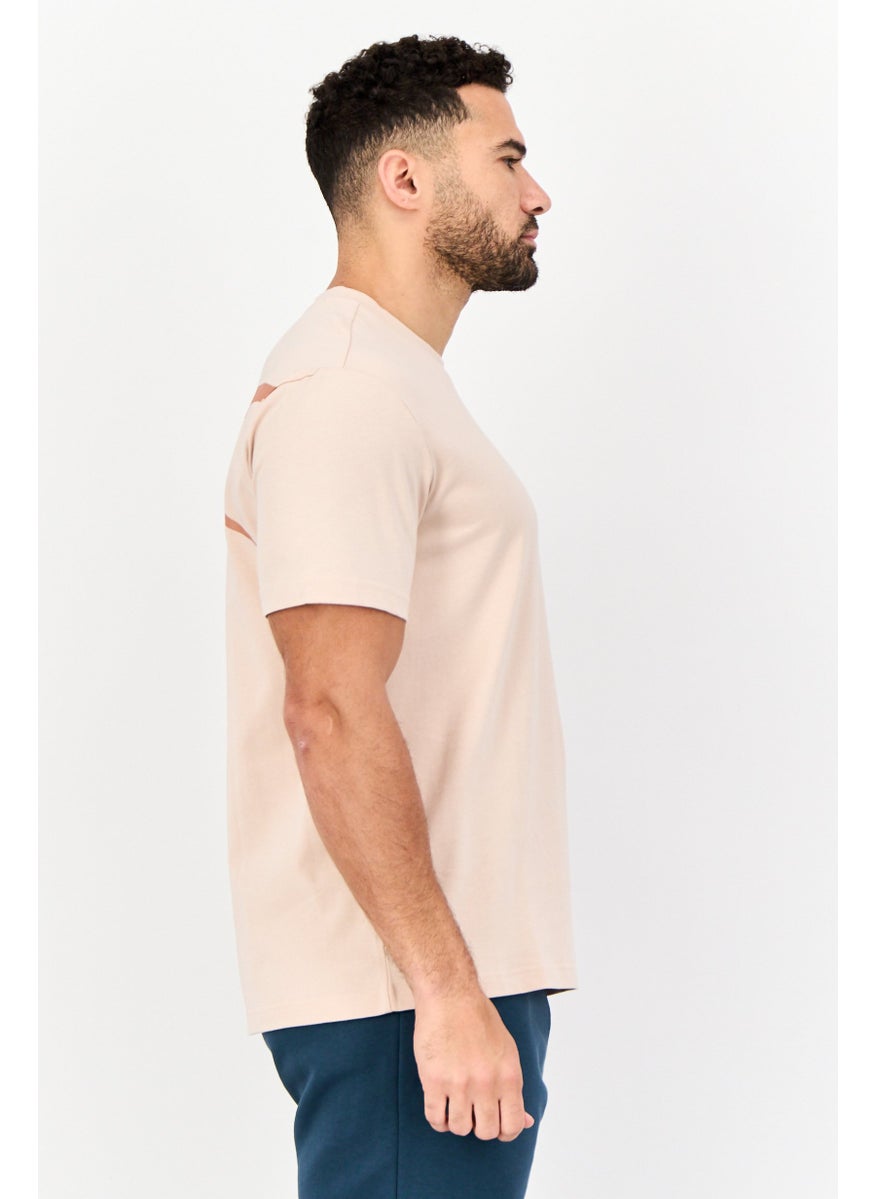 Reebok Men Sportswear Fit Short Sleeves Training T-Shirt, Light Peach  - Image 3