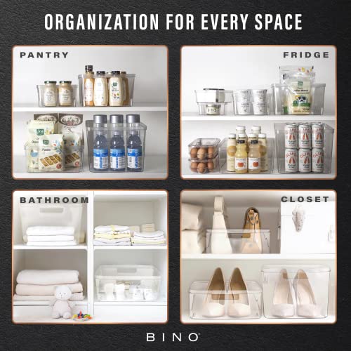 BINO | Plastic Bins, Large - 2 Pack | THE LUCID COLLECTION | Multi-Use| Built-In Handles | BPA-Free | Clear Storage Containers | Fridge Organizer | Pantry & Home Organization - Image 5