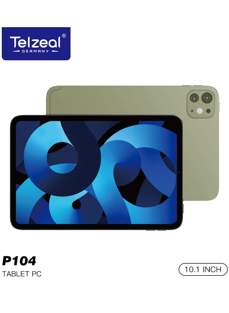 Telzeal P104 10.1-inch Android 13 Tablet with Dual SIM 16GB RAM + 1TB expandable storage 10000mAh High-Capacity Battery Silver