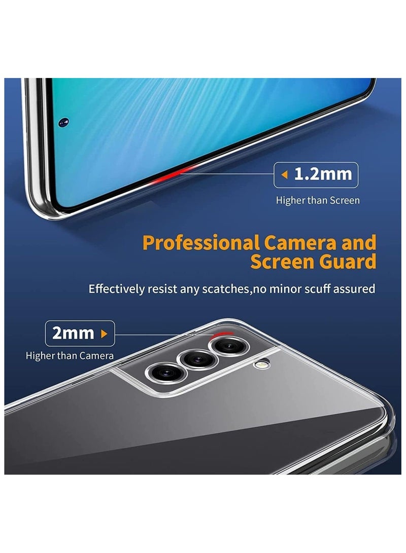 فواتير جراب شفاف مقاوم للصدمات لهاتف Samsung Galaxy S22، غير مصفر، حماية من السقوط العسكري بطول 10 أقدام، غطاء خلفي شفاف صلب مع وسائد هوائية بأربع زوايا للحماية من السقوط - Image 2