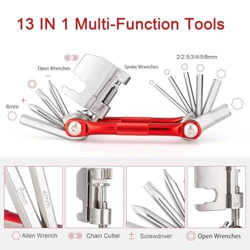 CXWXC Bicycle Repair Tool Kit with Bike Pump & Saddle Bag - Bike Tool Kits for Repair and Maintenance at Home or on the Road - Bike Tire Repair Kit - Image 2