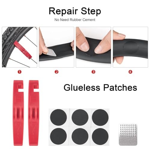 CXWXC Bicycle Repair Tool Kit with Bike Pump & Saddle Bag - Bike Tool Kits for Repair and Maintenance at Home or on the Road - Bike Tire Repair Kit - Image 5