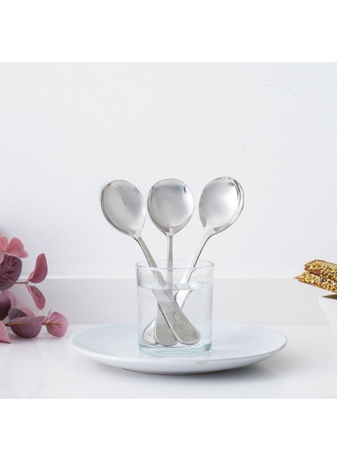 DANUBE HOME Rosemarry 6-Piece Dinner Spoon Food Grade Silverware for Home And Kitchen- Mirror Polished Silver 19 X 4CM  - Image 1