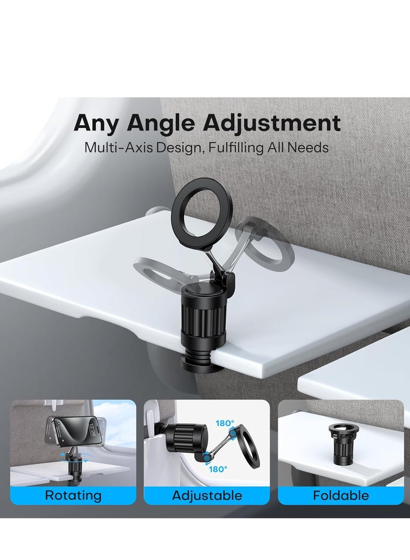 بلو فاير حامل هاتف مغناطيسي دوّار 360° للسفر والمكتب | مغناطيسات N52 قوية، قابل للطي والتعديل | متوافق مع أجهزة iPhone MagSafe وجميع الهواتف الذكية | مشبك عالمي للطاولات، الحقائب، المكاتب – ملحق عملي لاستخدام بدون يدين - Image 1