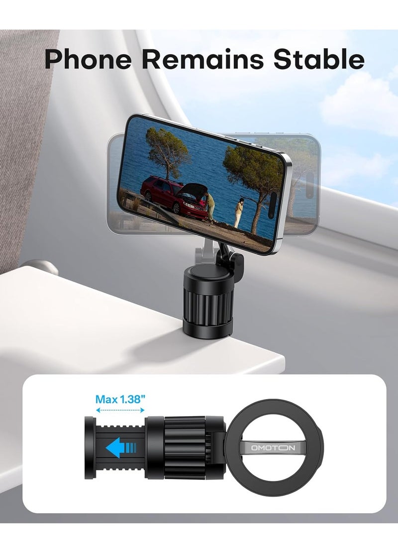 بلو فاير حامل هاتف مغناطيسي دوّار 360° للسفر والمكتب | مغناطيسات N52 قوية، قابل للطي والتعديل | متوافق مع أجهزة iPhone MagSafe وجميع الهواتف الذكية | مشبك عالمي للطاولات، الحقائب، المكاتب – ملحق عملي لاستخدام بدون يدين - Image 2