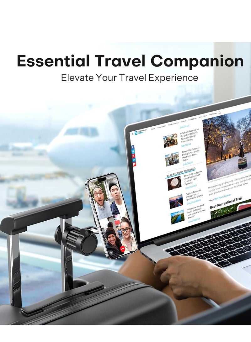 بلو فاير حامل هاتف مغناطيسي دوّار 360° للسفر والمكتب | مغناطيسات N52 قوية، قابل للطي والتعديل | متوافق مع أجهزة iPhone MagSafe وجميع الهواتف الذكية | مشبك عالمي للطاولات، الحقائب، المكاتب – ملحق عملي لاستخدام بدون يدين - Image 3