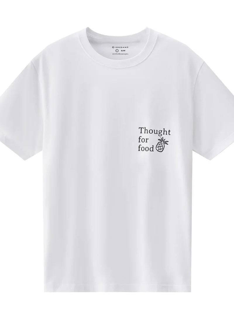 Men's Slim Fit Print Tee - Cotton Jersey, Crew Neck, Short Sleeve