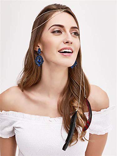 idealway Luxury Drop Earring Inlay Crystal Rhinestone Dangle Long Earrings For Women Jewelry (Purple) - Image 2