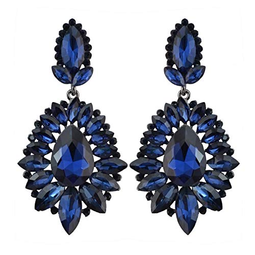 idealway Luxury Drop Earring Inlay Crystal Rhinestone Dangle Long Earrings For Women Jewelry (Purple) - Image 5