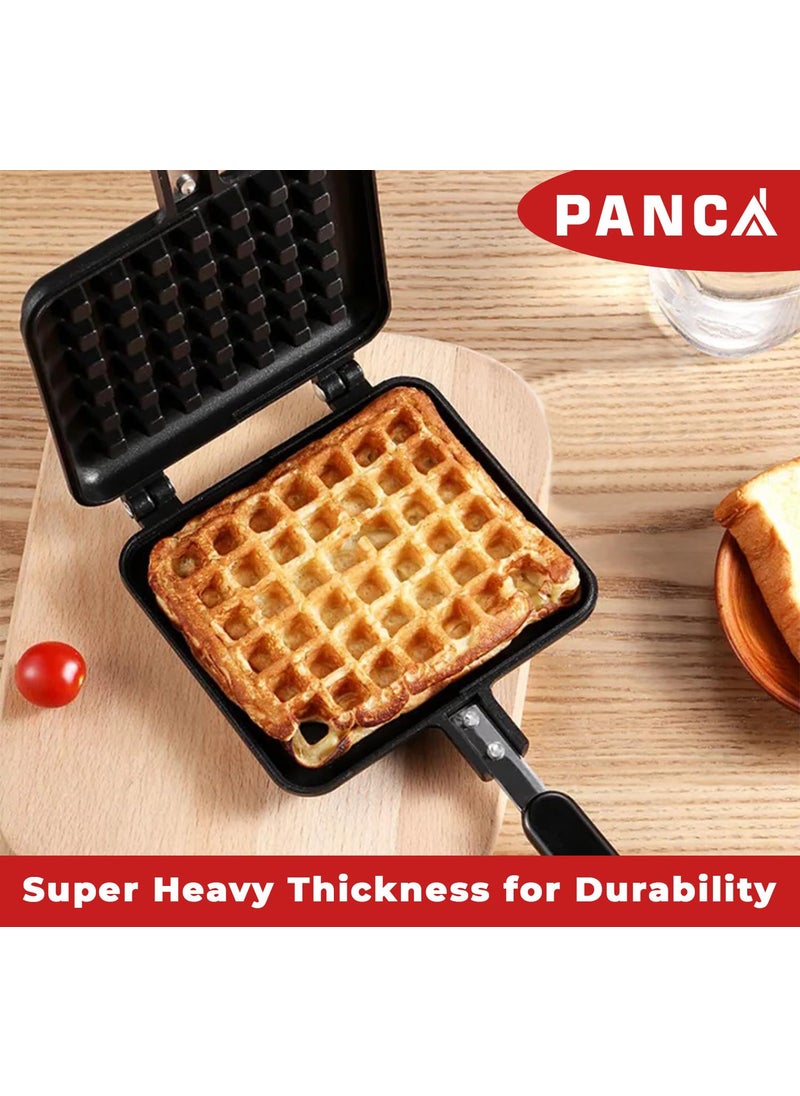 PANCA PANCA Waffle Maker Pancake Maker Waffle Maker Machine with Comfortable Long Handle for Kitchen Gas Stove Non Stick Pan Press Plate Cooking Baking Tool  - Image 3