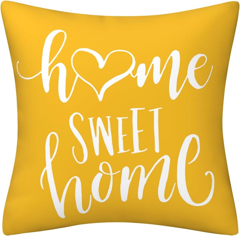 Drmstow Yellow Pillow Covers 18x18 Set of 4 Modern Decorative Geometric Outdoor Sofa Throw Pillow Cushion Covers Case for Couch Living Room Bedroom Patio Furniture Indoors Home Decor… - Image 2