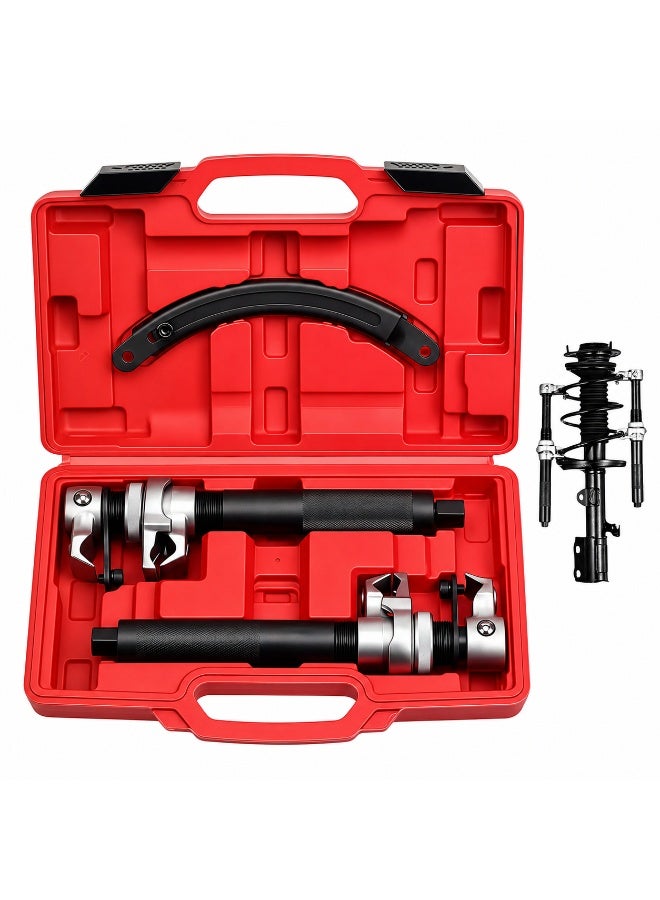 ZIVTH 2PCS Heavy Duty MacPherson Strut Coil Spring Compressor Tool Set, 2200 lbs Capacity, 8.6"-12.2" Adjustable Jaw Opening, 19mm Hex Nut, Spring Compression Tool with Safety Guard for Car Truck SUV Motorcycle ATV - Image 1