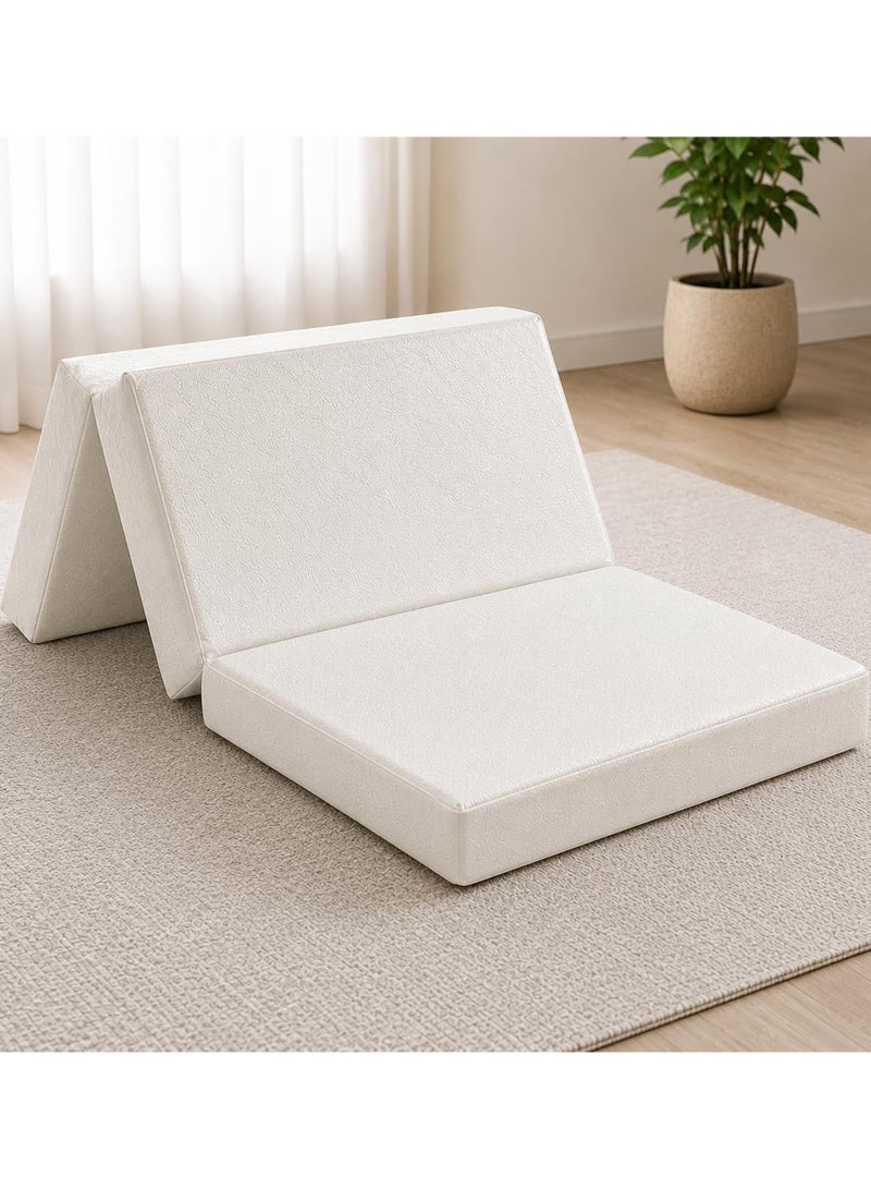 KARPENTONE 3-Fold Folding Mattress 180 x 90 x 10 cm, High Density Foam, Waterproof Rexine Cover, Removable Washable Cover, Portable Floor Mattress for Home, Guests, Camping & Travel - Image 1