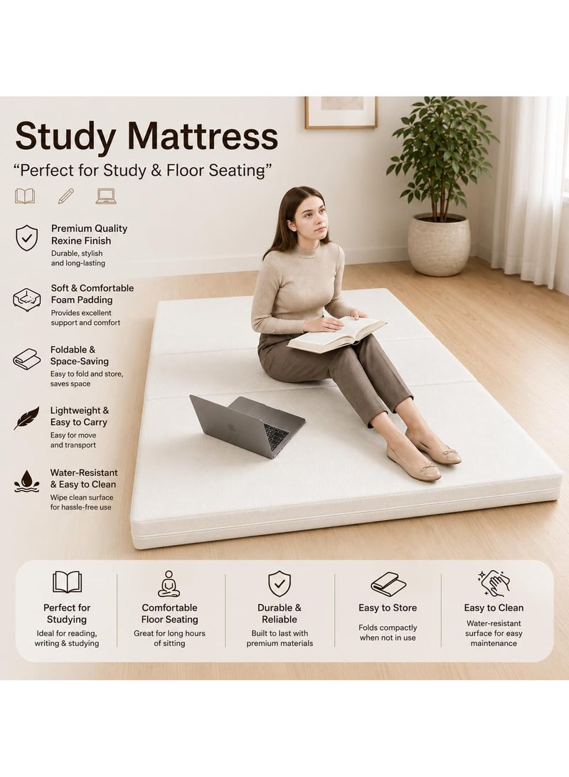 KARPENTONE 3-Fold Folding Mattress 180 x 90 x 10 cm, High Density Foam, Waterproof Rexine Cover, Removable Washable Cover, Portable Floor Mattress for Home, Guests, Camping & Travel - Image 4