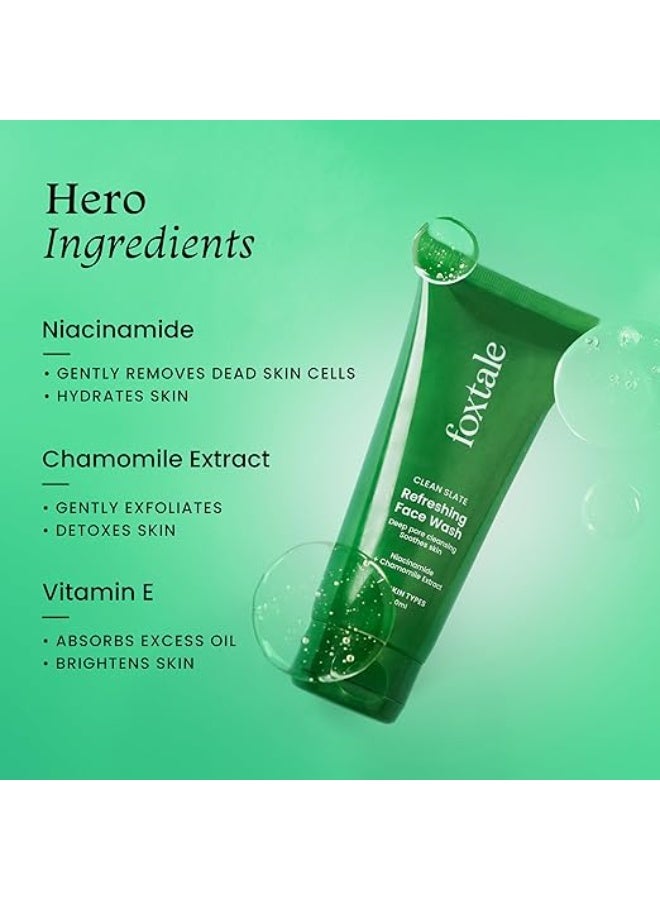 foxtale Refreshing Face Wash for Deep Cleansing with Niacinamide, Hydrates & Brightens, Non-Drying Cleanser for Glowing Skin, Men & Women, For All Skin Types - 100 - Image 3