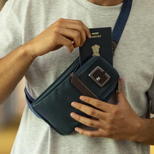 scarters Travel Crossbody | Sling Bag for Passport | Travel Sling Bag | Men’s Crossbody | (Navy Blue) - Image 2
