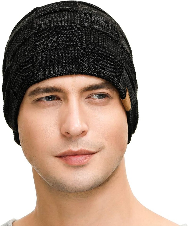 Vgogfly Slouchy Beanie for Men Winter Hats for Guys Cool Beanies Mens Lined Knit Warm Thick Skully Stocking Binie Hat - Image 2