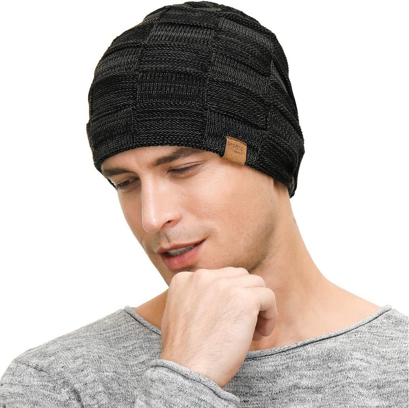 Vgogfly Slouchy Beanie for Men Winter Hats for Guys Cool Beanies Mens Lined Knit Warm Thick Skully Stocking Binie Hat - Image 3