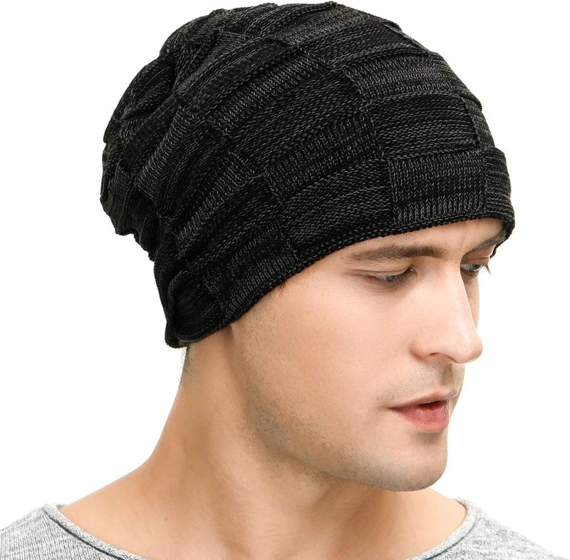Vgogfly Slouchy Beanie for Men Winter Hats for Guys Cool Beanies Mens Lined Knit Warm Thick Skully Stocking Binie Hat - Image 4