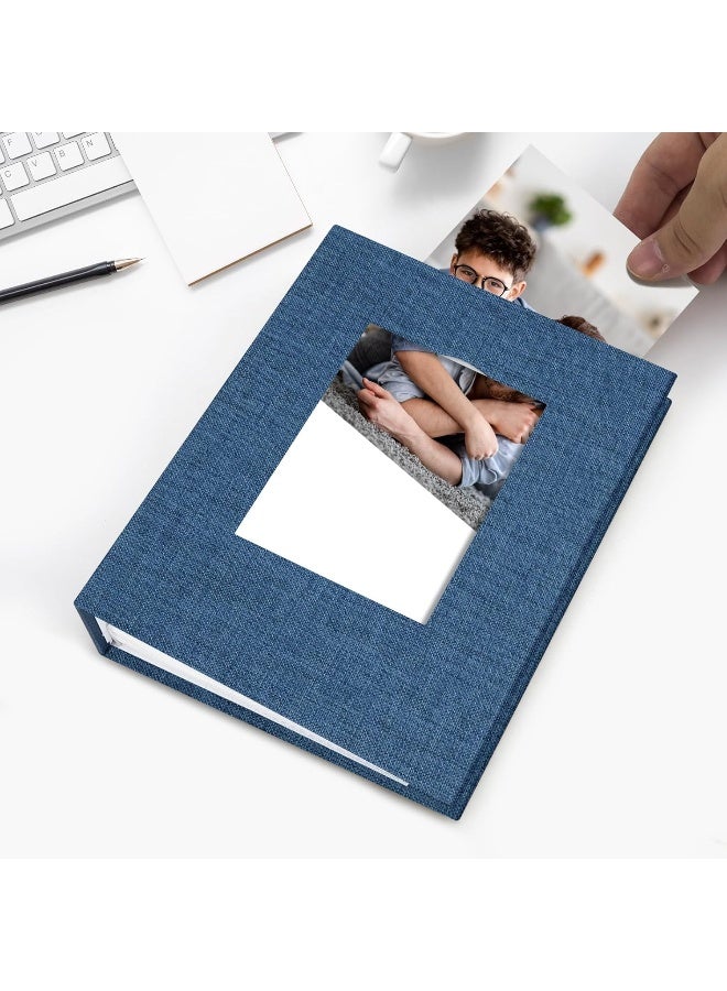 Vienrose Small Photo Album 4x6 Slip-in Picture Album 50 Pages Holds 100 Photos, Portable Photo Book 4x6 for Wedding Family Baby Travel Blue - Image 4
