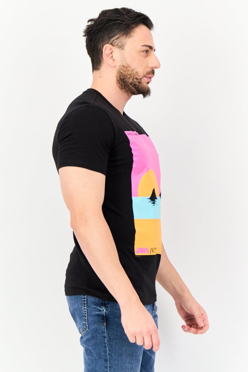 GAP Men Crew Neck Short Sleeves Graphic Print T-Shirt, Black - Image 2