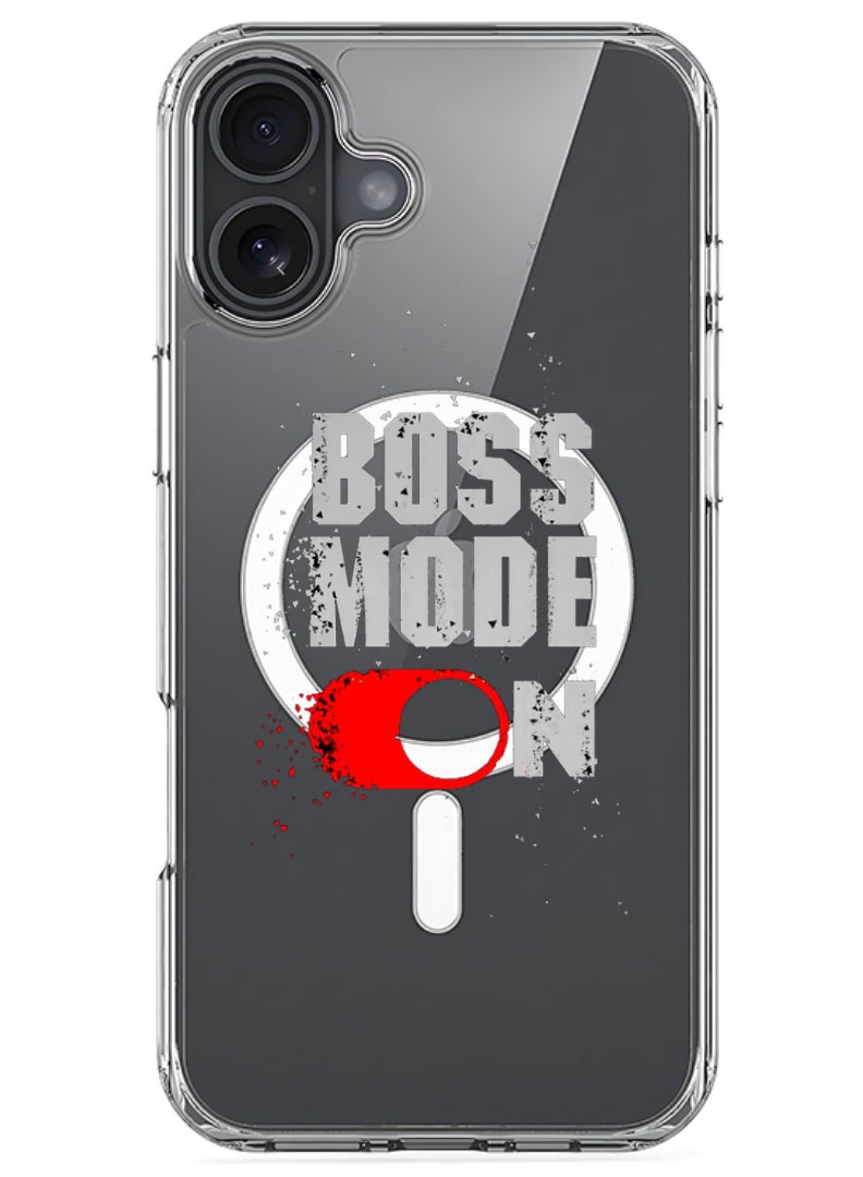 Theodor iPhone 16 Plus Magsafe Magnetic Case for iPhone Compatible with Wireless Charging, Shockproof Phone Bumper Cover - Boss Mode - Image 1