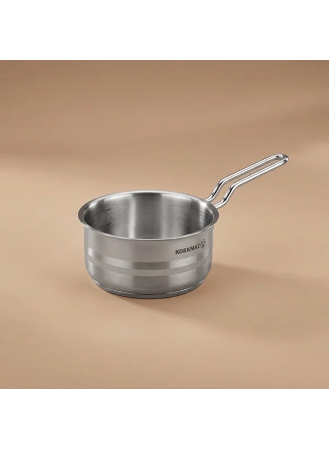 كوركماز قدر طهي ستيل أسترا 2، 14 × 7 سم - فضي - Image 1