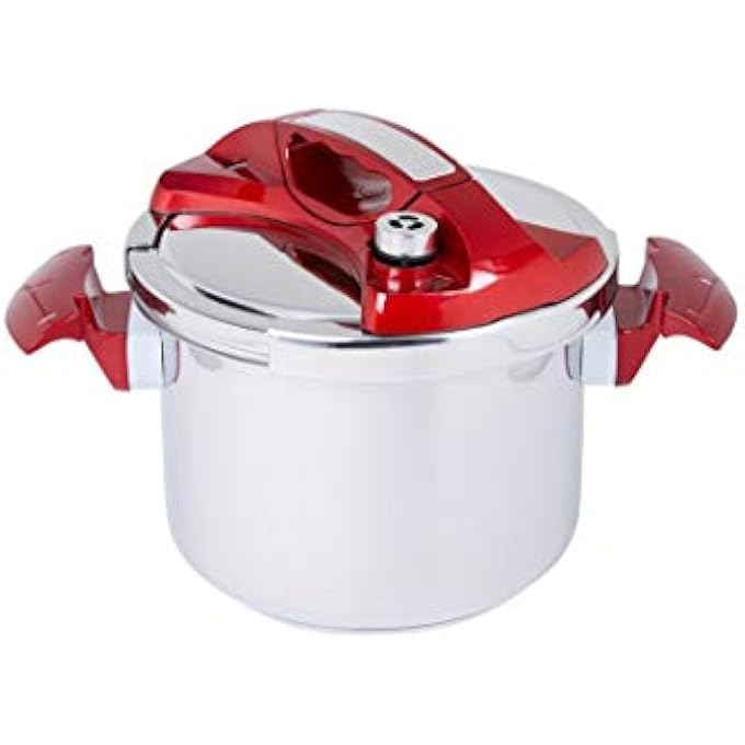 Opalina Pressure Cooker With Lid RedSilver 6 Litre Dsj22 - Image 1